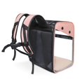 thumbnail image 3 of Pet Carrier Bag Backpack Cage Cat Carrier Wire Structure Transparent Spacious Large Carry Bag (Pink), 3 of 5