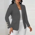 thumbnail image 6 of Sentmoon Womens Blazers Color Block Long Sleeve Lapel Button Down Blazer Jacket with Cuff Detail for Office Work, 6 of 8