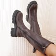 thumbnail image 6 of Taqqpue Women's Knee High Boots Winter Keep Warm Long Straight Boots Chunky Thick Bottom Low Heel Round Toe Tall Boots with Side Zipper, 6 of 9