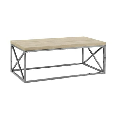 Monarch Coffee Table Natural With Chrome Metal