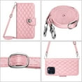 thumbnail image 6 of for iPhone 15 Pro Wallet Case, Elegant Card Holder Cash Slot PU Leather Kickstand Shoulder Strap Shockproof Protective Flip Women Girls Case Cover for iPhone 15 Pro, Pink, 6 of 6