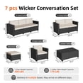 thumbnail image 5 of Dateyes 9 Seats Patio Furniture Set, Rattan Wicker Outdoor Conversation Sectional Sofa Set with Storage Coffee Table and Waterproof Cover,Beige, 5 of 9