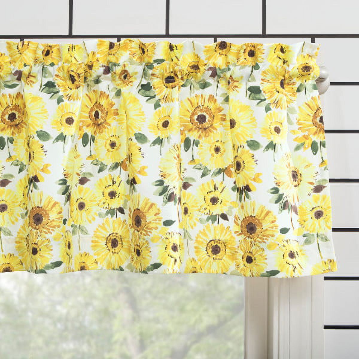 Mainstays Sunflower 3-Piece Kitchen Curtain Tier and Valance Set 54"x 36" in Multi - image 2 of 4