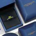 thumbnail image 5 of Gem Stone King 10K White Gold Green Peridot and Lab Grown Diamond Engagement Ring for Women | 1.21 Cttw | Princess 6MM | Gemstone August Birthstone | Size 9, 5 of 6
