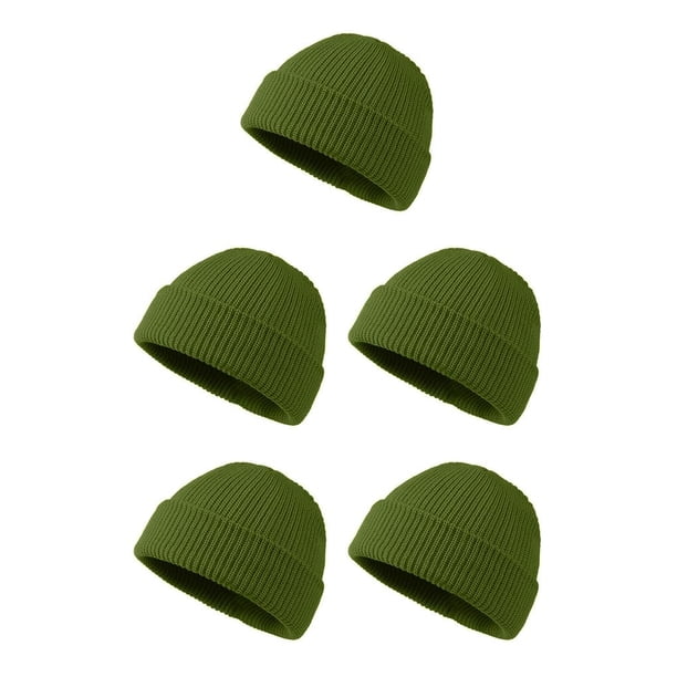 Minnieouse Sombreros para mujer Sombreros simples Accesorio de ropa Sombrero para adultos Gorros de invierno Gorro de punto grueso para al aire libre Violeta 5piezas Minnieouse CBP225410