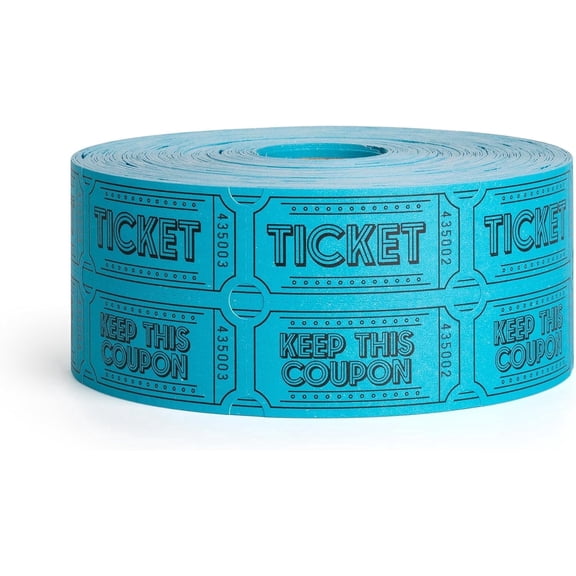 1000 Raffle Tickets Double Roll | Tickets for Events, Drinks, 50/50, Carnival, Classroom (Blue)