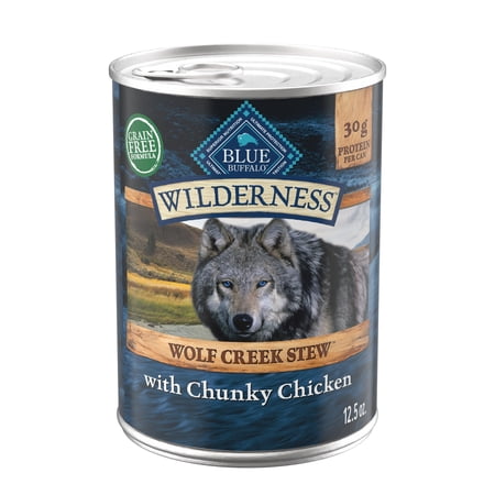 Blue Buffalo Wilderness Adult Wet Dog Food, Wolf Creek Stew with Chunky Chicken, 12.5oz