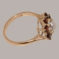 thumbnail image 4 of LBG British Made 18k Rose Gold Cultured Pearl & Garnet Womens Statement Ring - 33 size options - Size 7, 4 of 6