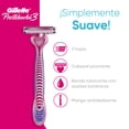 thumbnail image 2 of Rastrillo para Mujer Gillette Prestobarba3 con 3 Hojas para Depilar al Ras 4 pzas, 2 of 5