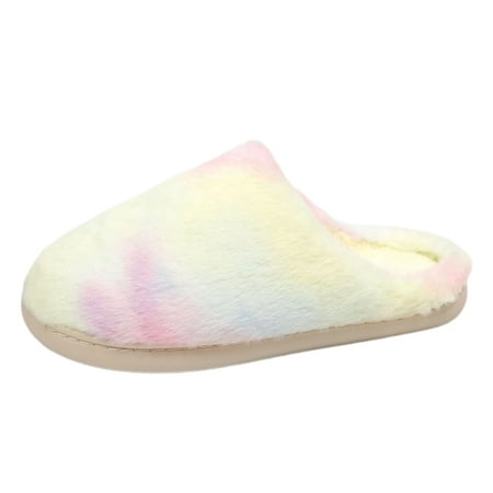 

Eudgs Couples Men Women On Furry Flat Home Winter Round Toe Keep Warm Prints Slippers Shoes Womens Warm Slippers Size 9 Massaging Slippers for Women Non Womens Fuzzy Slippers Oh Yeah Slippers Women