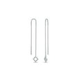 thumbnail image 1 of FB Jewels 10kt White Gold Womens Round Diamond Threader Square Dangle Earrings 1/10 Cttw, 1 of 1