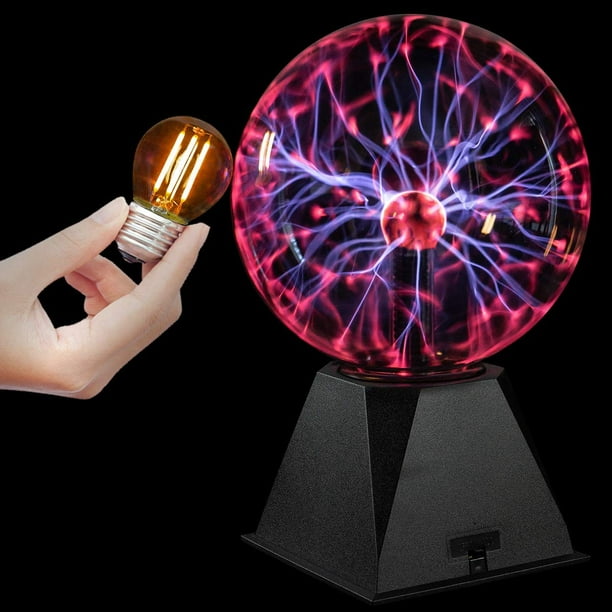 Lampe boule à plasma magique de 8 pouces avec contrôle du son, veilleuse  LED en verre