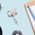 thumbnail image 2 of TiniDecor Funny Goose Labor Bus Nurse Badge Reel, Pink Retractable ID Holder, Cute Gift, 2 of 6