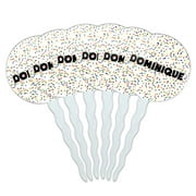 Dominique Cupcake Picks Toppers - Set of 6 - Mutlicolored Speckles