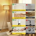 thumbnail image 3 of OUTON 63"  Wood Tripod Floor Lamp for Living Room,  Modern Standing Lamps with Remote Control,  3 Color Temperature Dimmable Pole Light with Linen Shade for Bedroom, Office, 3 of 5