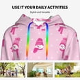 thumbnail image 6 of KLL Pink Scarf Snowman for Womens Pullover Hoodie with Pocket Hooded Long Sleeve Shirts Sweatshirt for Women-Large, 6 of 7