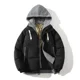 thumbnail image 2 of Abrigo corto de algodón con capucha para hombre, ropa de diseñador, abrigo de algodón grueso y calefactable, chaqueta informal de lujo de moda, novedad de invierno de 2024, 2 of 5