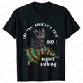 thumbnail image 1 of Camisetas con estampado de gato para mujer, ropa divertida de Navidad para amantes de los gatos, 1 of 5
