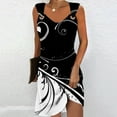 thumbnail image 1 of Fankiway Robe à Bretelles Sans Manches Imprimée Col Rond Décontractée Robes de Plage Grande Taille Robes de Plage pour Femmes, 1 of 5