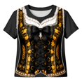 thumbnail image 3 of Womens Graphic T Shirt Basic Crew Neck Short Sleeve Relaxed Fit Tee for Outings Fall Layering Black,XXL, 3 of 3