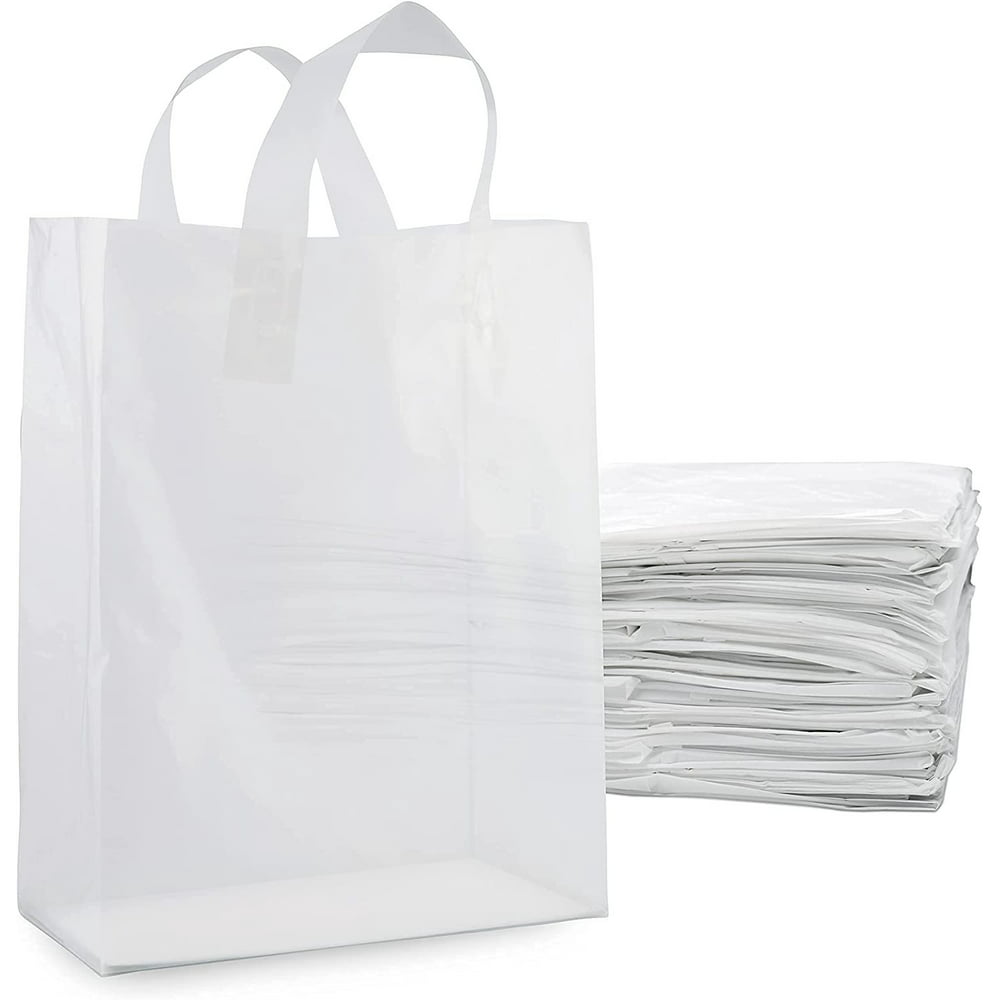 Clear Plastic Bags With Handles Large Shopping Bags With Gusset