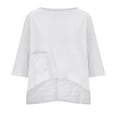 thumbnail image 3 of White S WIZUTIZ Going Out Tops for Women Holiday Saving Plus Size Tshirts Short Sleeve Lightweight Cotton Soft Ladies Blouse Loose Fit Solid Tops Casual Summer-Beach T-shirt Flowy Plain Round Neck Sh, 3 of 5