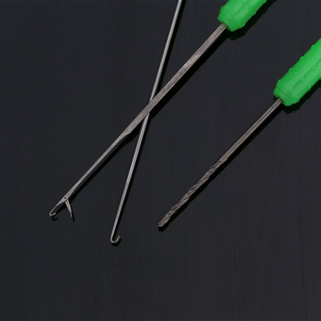 High Carbon Steel 3 In 1 Fishing Bait Needle Tool Set, Rustproof Drilling Hook Needle For Making Rigs