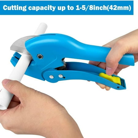 

XIAOGZHP High-quality efficient and reliable professional blue ratchet pipe cutter for precise cuts on 1-5/8 inch PVC PPR plastic hoses and pipes. Add this perfect tool to your toolbox