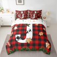 thumbnail image 2 of Manfei Initial J Letter Bedding Comforter Set 7 Pieces for Kids, Black Red Buffalo Full Bedding Set, Merry Christmas Reversible Fitted Sheet Flat Sheet, Microfiber Bedroom Decor, 2 of 7