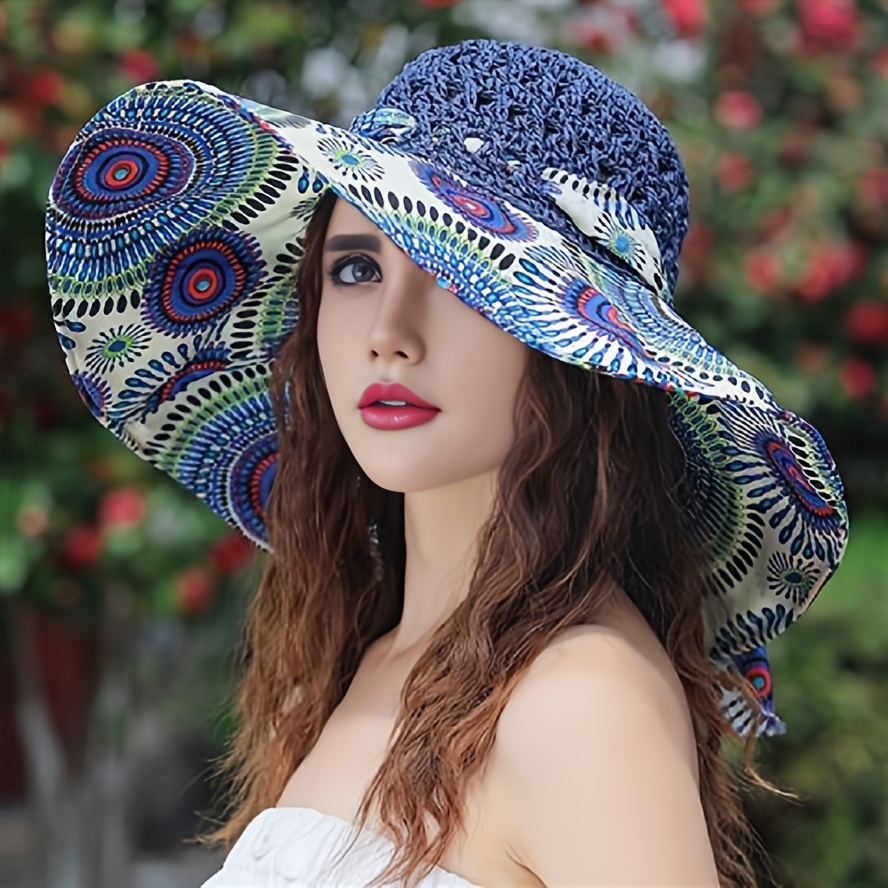 Sun Protection Women Bucket Hat Wide Brim Hat Sun Hats Elegant ...