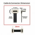 thumbnail image 4 of FVH 2cm Dual Angled Ultra Slim Flat USB-C Type C to USB-C Power USB2.0 Data Cable 65W Fast Charge for Laptop Tablet Phone, 4 of 9