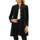 thumbnail image 1 of Elegante abrigo de invierno para mujer, abrigo largo de terciopelo con cuello levantado y un solo pecho Negro XS, 1 of 5