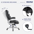 thumbnail image 5 of Nouhaus Big and Tall Desk Office Chair with Lumbar Support, High Back PU Leather Ergonomic Office Chair, Executive Desk Chair Computer Chairs with Adjustable Flip-up Armrests (Posture Lite,Black), 5 of 15