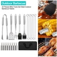 thumbnail image 7 of QIPUNEKY 20pcs Stainless BBQ Grill Tools Set, Stainless Steel Grill Set for Outdoors Camping, BBQ Utensil Set Outdoor Cooking Tool Set with Canvas Bag, 7 of 7