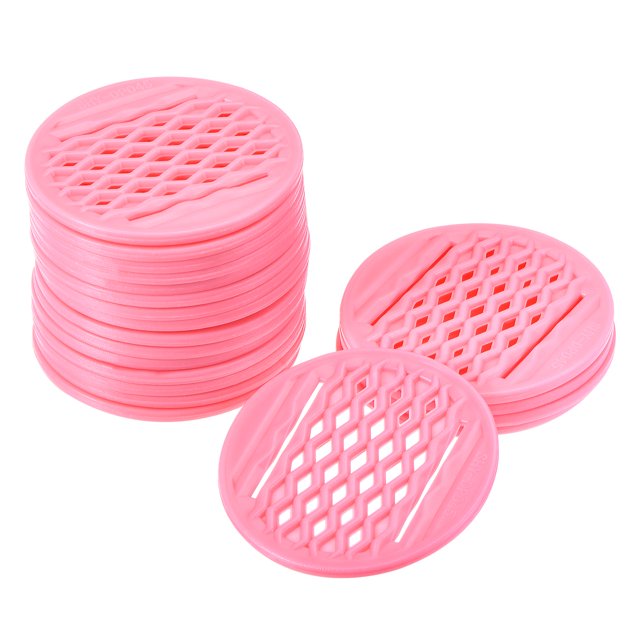 Flor Maceta Agujero Malla Almohadilla 1.8 Pulgadas Bonsái Planta Fondo Redondo Plástico Suelo Rejilla Pantalla Estera, Rosa Paquete de 20