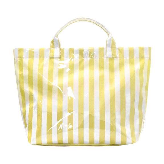 Plaid PVC Tote Bag for Women Print Striped Plastic Tote Bag Summer Hobo Handbag for Beach Shopping Gift