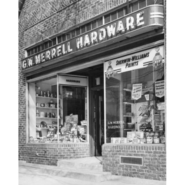 Facade of a hardware store Poster Print