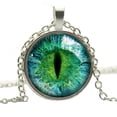 thumbnail image 1 of Collar de mujer con colgante de cabujón de cristal con pupila de ojo de gato, 1 of 2