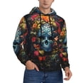 thumbnail image 2 of Wukai Butterfly Flower Skull A Print Men Hoodies Fleece Sweatshirts Long Sleeve Sweaters Pullover Fall Outfits Winter Clothes-Small, 2 of 7
