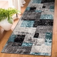 thumbnail image 3 of World Rug Gallery Contemporary Abstract Boxes Area Rug 2' x 7' - Blue - Runner, 3 of 7