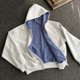 thumbnail image 1 of MHFRRA Chaqueta Tipo Sudadera Reversible A Cuadros con Capucha y Cremallera Frontal con Cordón, Ajuste Cómodo, Estilo Deportivo Informal, Ropa de Abrigo Gris, 1 of 5
