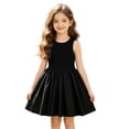 thumbnail image 5 of CUSTG Little Girls Dress Elegant Black Sleeveless Crewneck Dress With Back CutoutSubtle Detailing Relaxed Sundress, 5 of 6