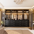 thumbnail image 5 of Homieasy 8FT (96 Inch) Closet Organizer System,Set of 4 - 12 Wood Drawers, 4 Hanging Rods & 4 Shelves, Heavy Duty Walk-in Closet Storage,Black, 5 of 6