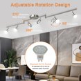 thumbnail image 3 of Unicozin 6 Light Track Lighting Kit, Matt Nickel LED Track Light with Flexibly Rotatable Light Head, Foldable Ceiling Spot Light Included L, 3 of 8
