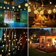 thumbnail image 1 of 2 luces solares de cadena de 50 LED de 32 pies con forma de globo de cristal para exteriores, impermeables, con 8 modos de iluminación para jardín y patio, 1 of 8