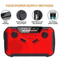 thumbnail image 3 of Radio Am/Fm Multifuncional Manivela De Mano Batería Recargable Con Energía Solar Pronóstico Del Tiempo Linterna Led Banco De Energía Alarma Sos Para Acampar Senderismo Emergencia Al Aire Libre Yuarrent EL013995-01, 3 of 6