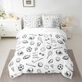 thumbnail image 2 of Homewish Kids Teens Soccer Football Basketball Print Bedding Comforter Set 7-Piece,Eat Sleep Sports King Bedding Sets,Ball Gamer Ultra Soft Bed Sheets,Microfiber Bedroom Decor,Reversible, 2 of 8