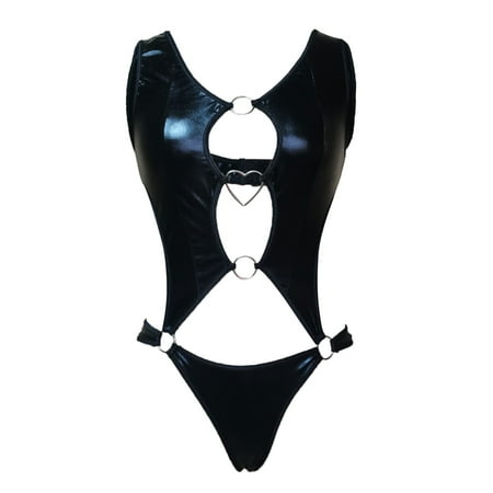 Leather Bodysuit for Women 1 PC Black Corset Bodysuit Bodysuits Women Plus Size S