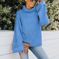 thumbnail image 4 of JINMGG 2024 Fall Winter Plus Size Sweaters for Women Clearance,Women Fashion Solid Color High Neck Long Sleeve Knitted Sweater Loose, 4 of 9