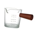 thumbnail image 1 of Jarra Medidora de vidrio perfecl para Espresso 100ml, Jarra de leche, Estilo A, Mango de Madera, 1 of 8
